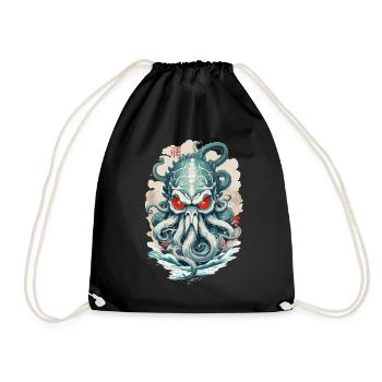 Yokai Tentakeln Seeungeheuer Dämon Vintage Japan - Turnbeutel - Schwarz - Vorne