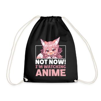 Cute Chibi Fox Anime Girl Funny Manga Otaku - Turnbeutel - Schwarz - Vorne