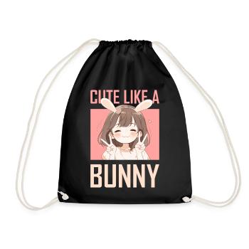 Kawaii Bunny Girl Funny Japanese Anime Manga Weeb - Turnbeutel - Schwarz - Vorne