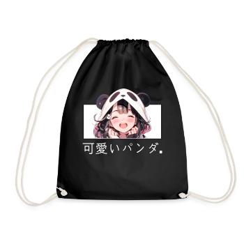 Kawaii Panda Girl Cute Anime Japanese Streetwear - Turnbeutel - Schwarz - Vorne
