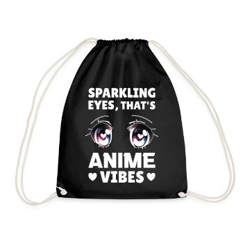 Cute Anime Eyes Kawaii Otaku Emotion Funny Manga - Turnbeutel - Schwarz - Vorne