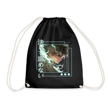 Shounen Anime Guy Japanese Kanji Otaku Aesthetic - Turnbeutel - Schwarz - Vorne