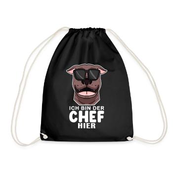 Chef Spruch Anführer Hund - Turnbeutel - Schwarz - Vorne