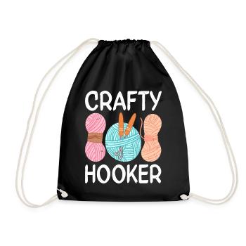 Crochet Lover Funny Loop & Hook Design - Turnbeutel - Schwarz - Vorne