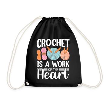 Crochet Lover Funny Loop & Hook Design - Turnbeutel - Schwarz - Vorne