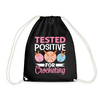 Crochet Lover Funny Loop & Hook Design - Turnbeutel - Schwarz - Vorne