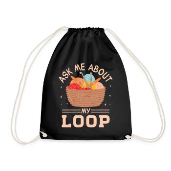 Crochet Lover Funny Loop & Hook Design - Turnbeutel - Schwarz - Vorne