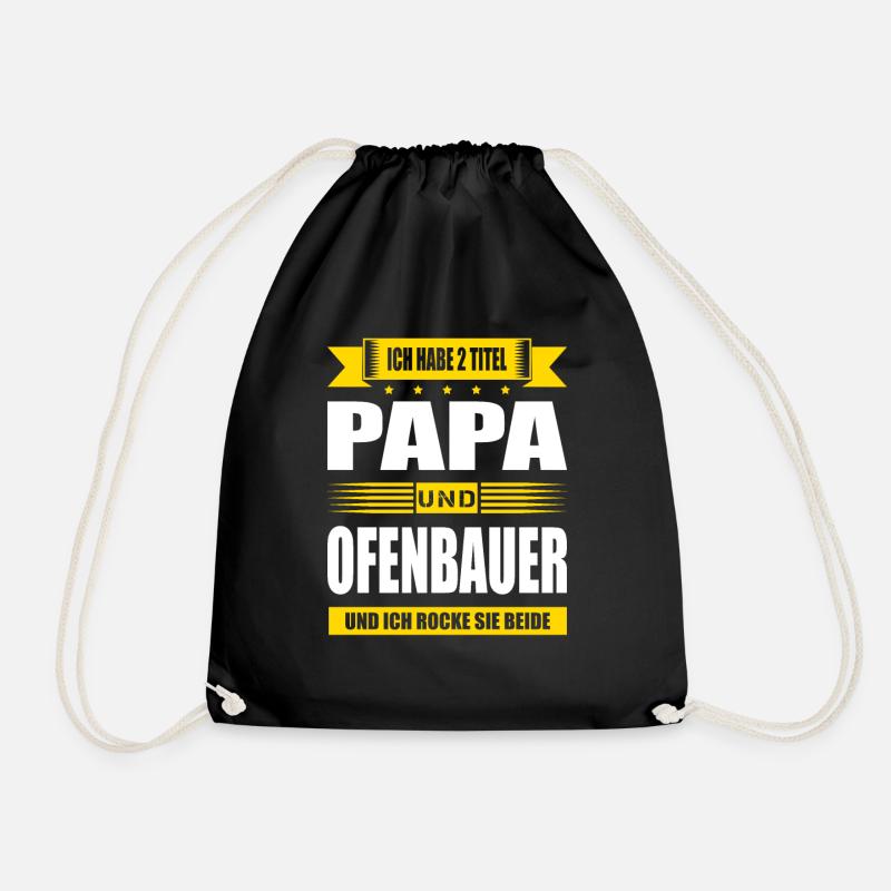 Zwei Titel Papa Und Ofenbauer Ofenbau - Turnbeutel - Schwarz