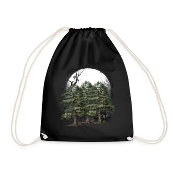 Dark, Wilderness, Nature, Forest, Flora, Horror, Occult, Tree - Drawstring Bag - black - Front