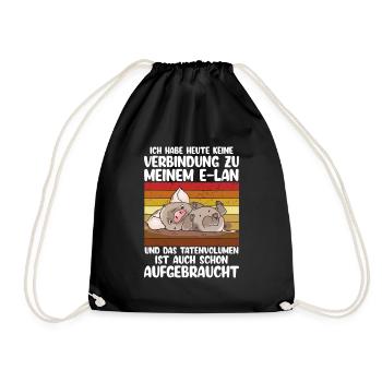 Ich Habe Heute Keine Verbindung Zu Meinem ELan - Turnbeutel - Schwarz - Vorne