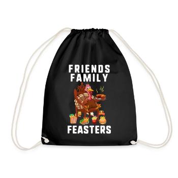 Chemise de Thanksgiving, amis famille Feasters Tee, - Sac de sport léger - noir - Devant