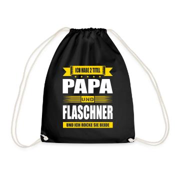 Zwei Titel Papa Und Flaschner Meister Abschluss - Turnbeutel - Schwarz - Vorne