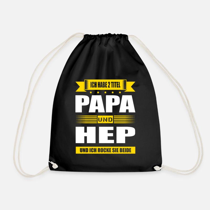 Zwei Titel Papa Und HEP Heilerziehungspfleger - Turnbeutel - Schwarz