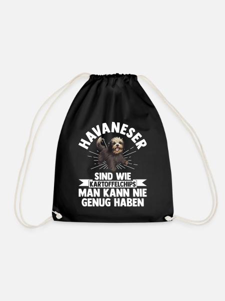 Hund Havaneser - Turnbeutel - Schwarz