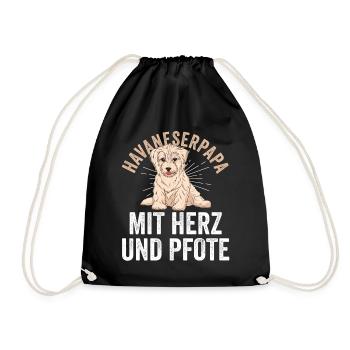 Hund Hundepapa Vater Havaneserpapa Havaneser - Turnbeutel - Schwarz - Vorne