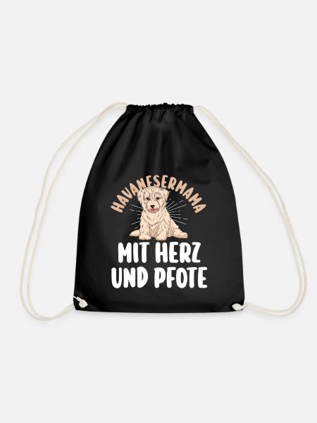 Hund Havaneser - Turnbeutel - Schwarz