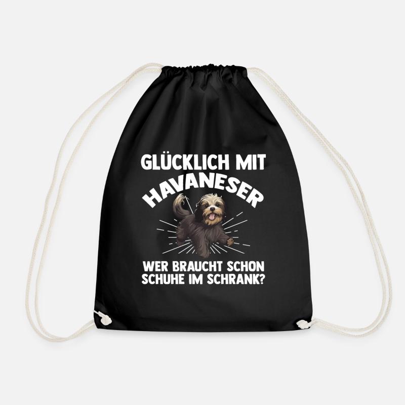 Hund Havaneser - Turnbeutel - Schwarz