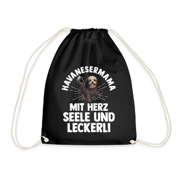 Hund Hundemama Havanesermama Mutter Havaneser - Turnbeutel - Schwarz - Vorne