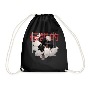 Anime Punk Guy Shounen Japanese Streetwear Alt Aes - Turnbeutel - Schwarz - Vorne