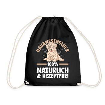Hund Havaneser - Turnbeutel - Schwarz - Vorne