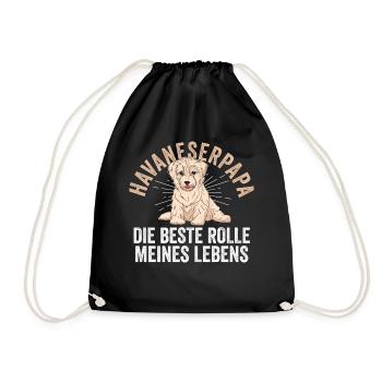 Hund Hundepapa Vater Havaneserpapa Havaneser - Turnbeutel - Schwarz - Vorne