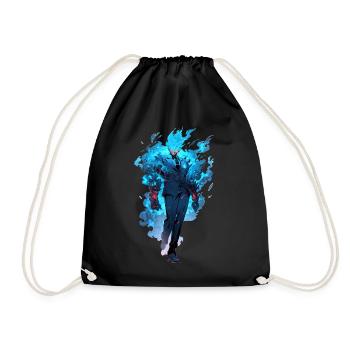 Blue Fire Demon Fantasy Anime Shounen Manga Otaku - Turnbeutel - Schwarz - Vorne