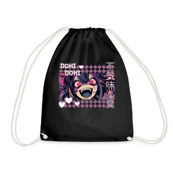 Yandere Anime Girl Japanese Harajuku Decora Goth F - Turnbeutel - Schwarz - Vorne