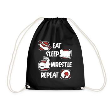 Manger Dormir Lutter Répéter Techniques Exercice Bras - Sac de sport léger - noir - Devant