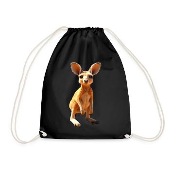 Kangourou Australie Marsupiaux sauvages Kangourous mignons - Sac de sport léger - noir - Devant
