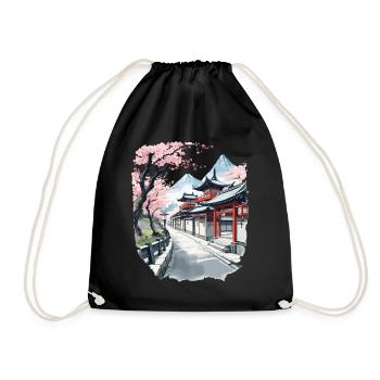Japon Vintage Esthétique Rétro Streetwear Design - Sac de sport léger - noir - Devant