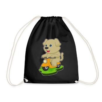 Dog scooter - Drawstring Bag - black - Front