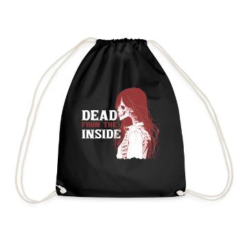 Dead inside Skeleton Anime Soft Grunge Emo - Turnbeutel - Schwarz - Vorne