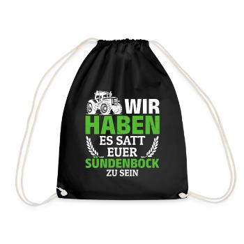 Wir haben es satt, euer Sündenbock zu sein - Turnbeutel - Schwarz - Vorne