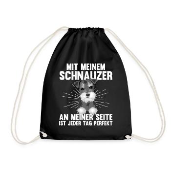 Hund Schnauzer Riesenschnauzer - Turnbeutel - Schwarz - Vorne