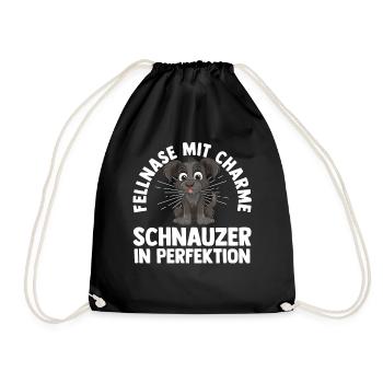 Hund Schnauzer Riesenschnauzer - Turnbeutel - Schwarz - Vorne
