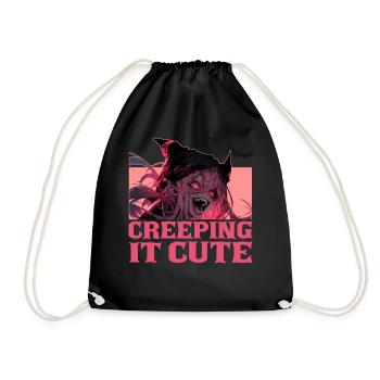 Creeping It Cute Creepy Anime Girl Harajuku Goth O - Turnbeutel - Schwarz - Vorne