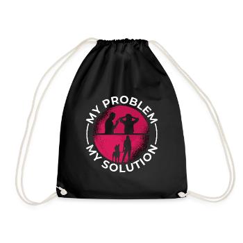 Belgian Malinois Lover My Problem My Pictogram Mom - Drawstring Bag - black - Front