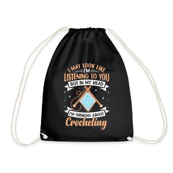 Conception drôle au Crochet - Sac de sport léger - noir - Devant