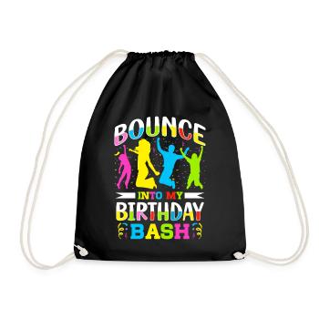Fête d’anniversaire trampoline - Sac de sport léger - noir - Devant