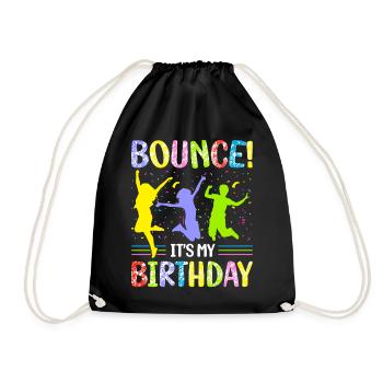 Fête d’anniversaire trampoline - Sac de sport léger - noir - Devant