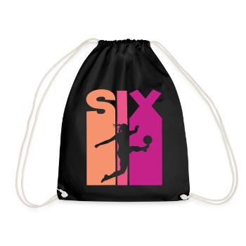 6e anniversaire Soccer féminin Joueur de football Football - Sac de sport léger - noir - Devant