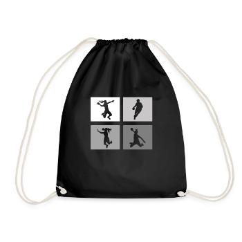 Handball Player Handball Ball Handball Player Women - Drawstring Bag - black - Front