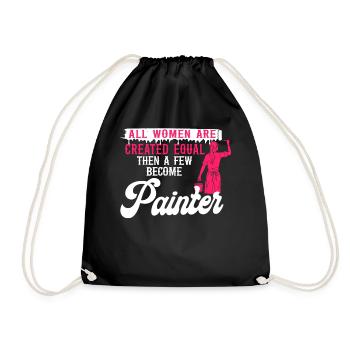 Peintre en bâtiment Décorateur Femme - Sac de sport léger - noir - Devant