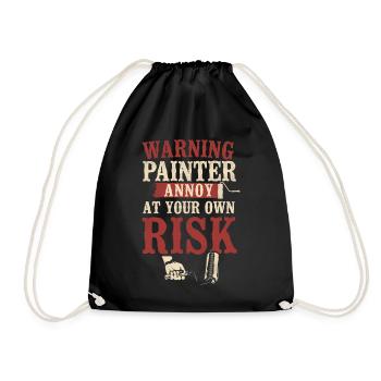 Avertissement de peintre en bâtiment décorateur - Sac de sport léger - noir - Devant