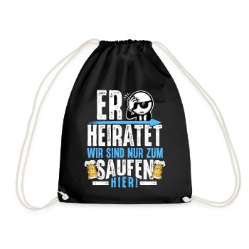 JGA Männer T-Shirt Junggesellenabschied - Turnbeutel - Schwarz - Vorne