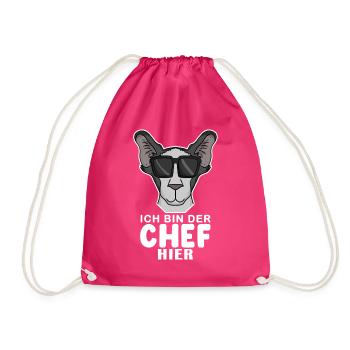 Chef Spruch Anführer Hund - Turnbeutel - Fuchsia - Vorne
