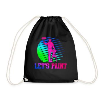 House Painter Decorator Retro 80s - Drawstring Bag - black - Front