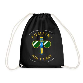 Diabetes Awareness Shirt, Pumpin' Ain't Easy - Drawstring Bag - black - Front