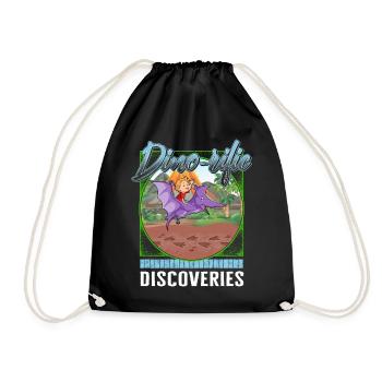 Paleontology Shirt, Dino-Rific Discoveries Tee, - Drawstring Bag - black - Front