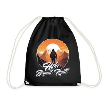 Hiking Mountain Outdoor Adventure Retro Sunset Hik - Turnbeutel - Schwarz - Vorne